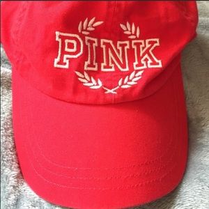 VICTORIAS SECRET PINK BASEBALL HAT - RED